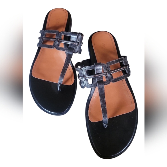 Vionic Alvana Black Women's Leather Geometic Cutout Thong  Sandals Sz 8 - Picture 9 of 9